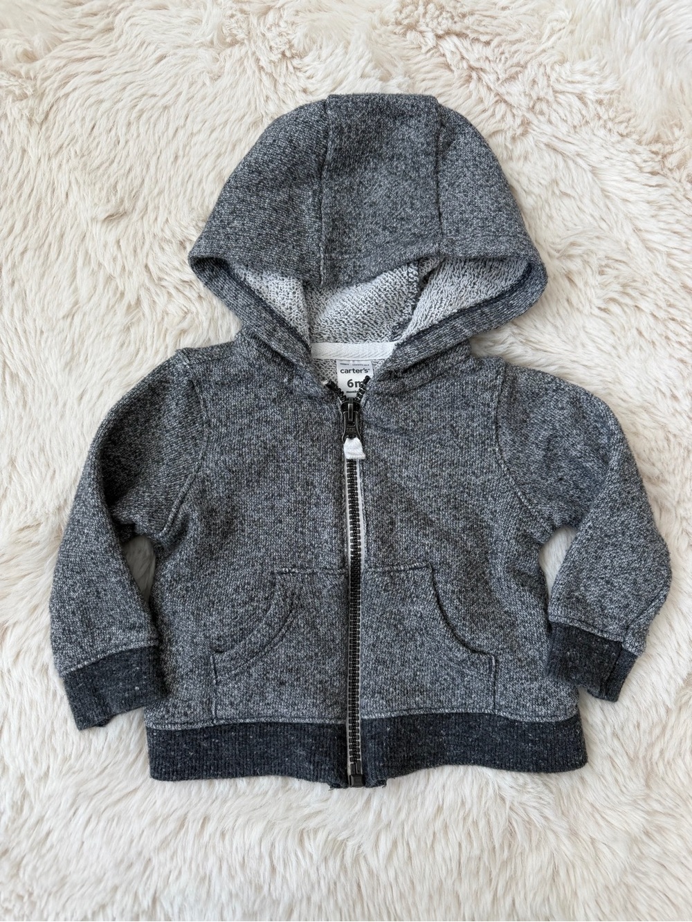 Carter's Dark Gray Hooded Zip-Up Sweatshirt